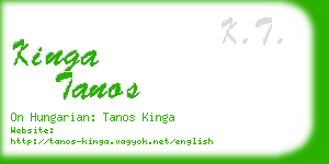 kinga tanos business card